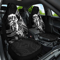 Hafa Adai Guam Discovery Day Car Seat Cover Chamorro Latte Stone Hand Black Version LT14 One Size Black - Polynesian Pride