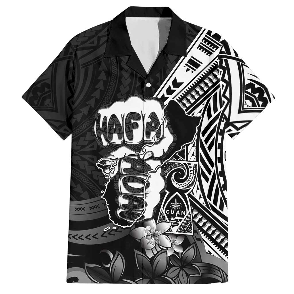 Hafa Adai Guam Discovery Day Hawaiian Shirt Chamorro Latte Stone Hand Black Version LT14 Black - Polynesian Pride