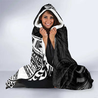 Hafa Adai Guam Discovery Day Hooded Blanket Chamorro Latte Stone Hand Black Version
