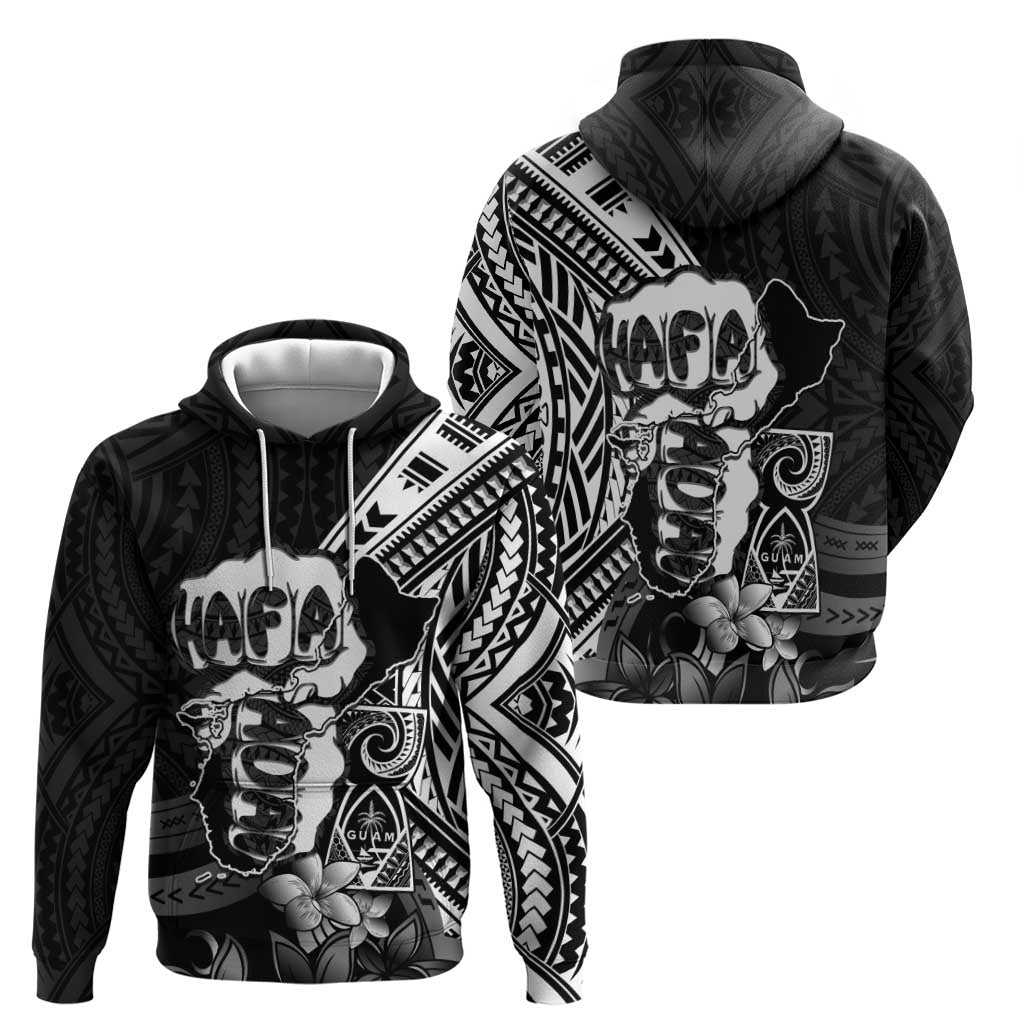 Hafa Adai Guam Discovery Day Hoodie Chamorro Latte Stone Hand Black Version