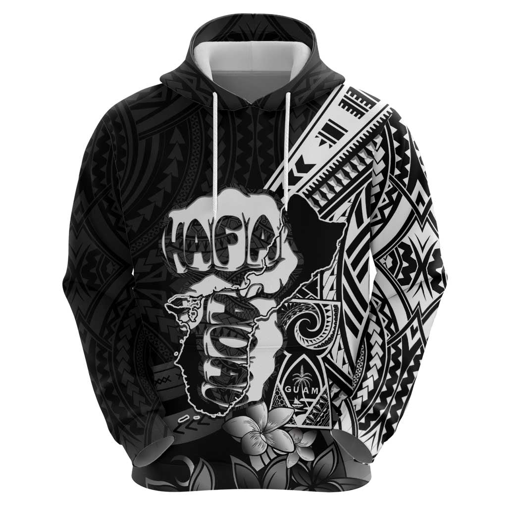 Hafa Adai Guam Discovery Day Hoodie Chamorro Latte Stone Hand Black Version