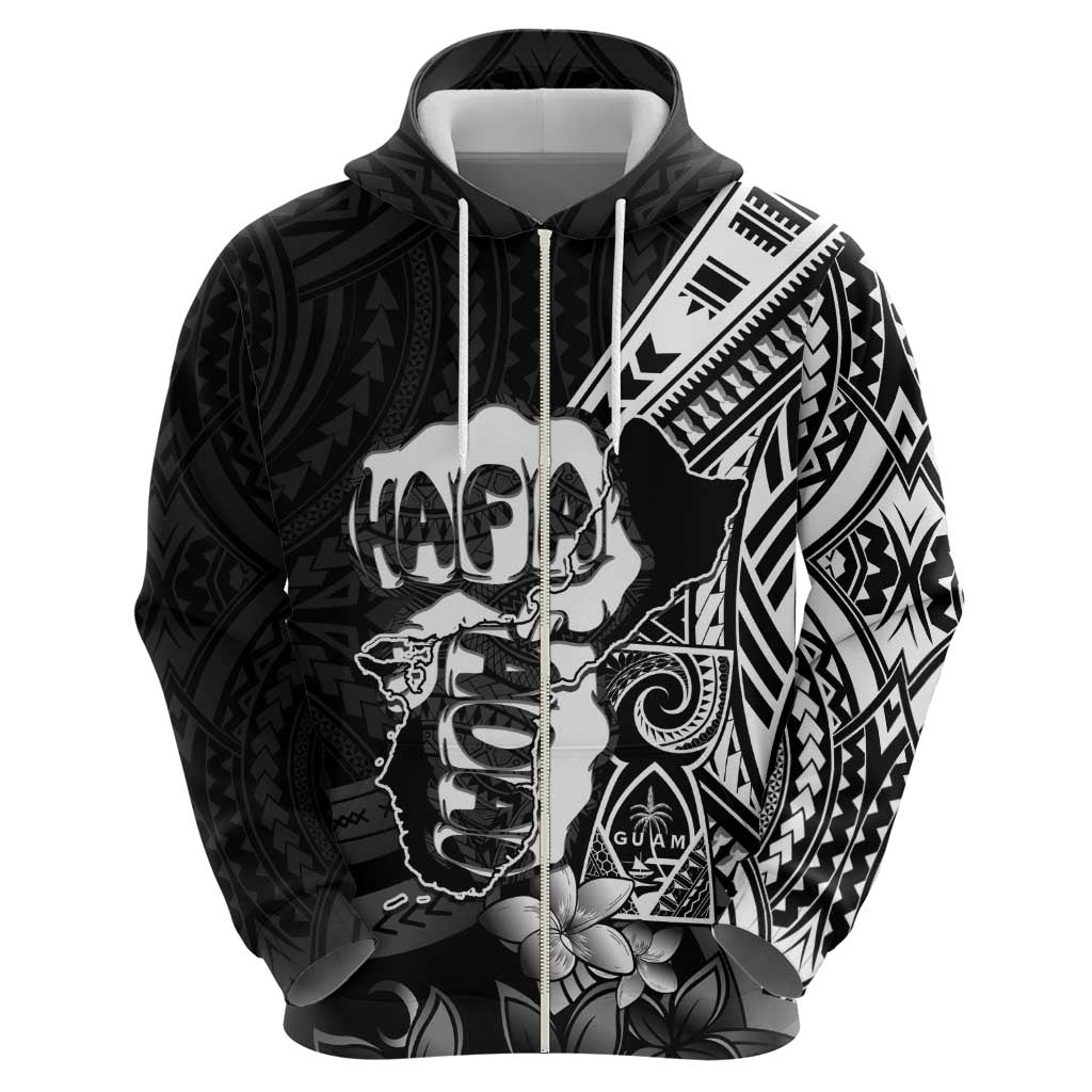 Hafa Adai Guam Discovery Day Hoodie Chamorro Latte Stone Hand Black Version