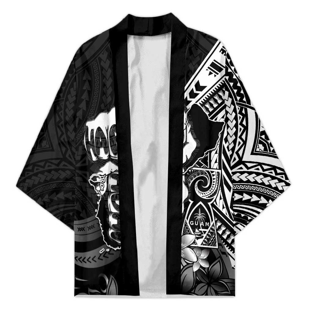 Hafa Adai Guam Discovery Day Kimono Chamorro Latte Stone Hand Black Version