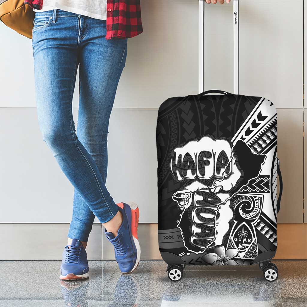 Hafa Adai Guam Discovery Day Luggage Cover Chamorro Latte Stone Hand Black Version