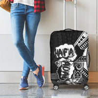 Hafa Adai Guam Discovery Day Luggage Cover Chamorro Latte Stone Hand Black Version