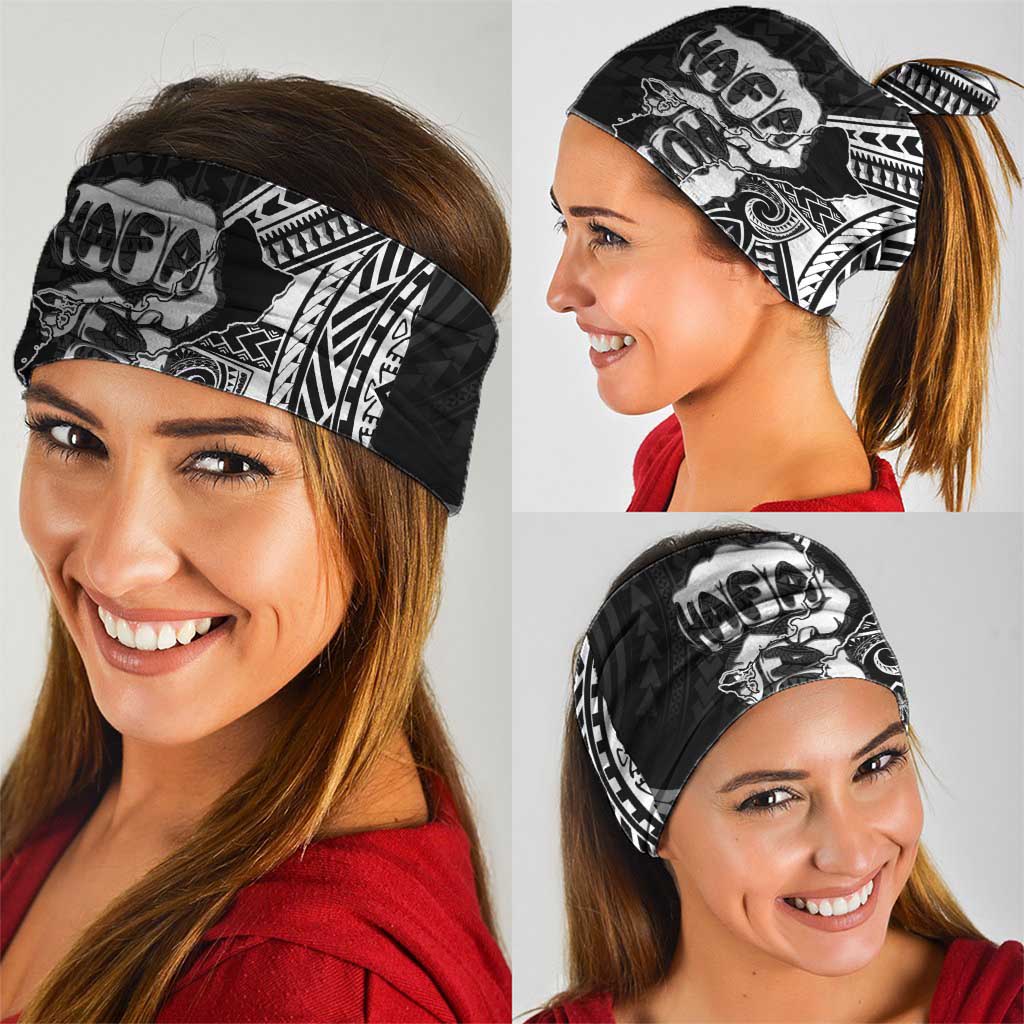 Hafa Adai Guam Discovery Day Neck Gaiter Chamorro Latte Stone Hand Black Version LT14 - Polynesian Pride