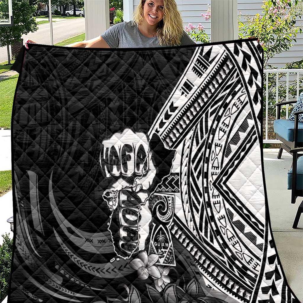 Hafa Adai Guam Discovery Day Quilt Chamorro Latte Stone Hand Black Version LT14 Black - Polynesian Pride