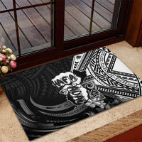 Hafa Adai Guam Discovery Day Rubber Doormat Chamorro Latte Stone Hand Black Version LT14 - Polynesian Pride