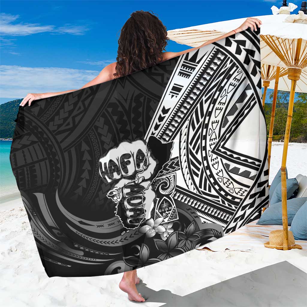 Hafa Adai Guam Discovery Day Sarong Chamorro Latte Stone Hand Black Version LT14 One Size 44 x 66 inches Black - Polynesian Pride