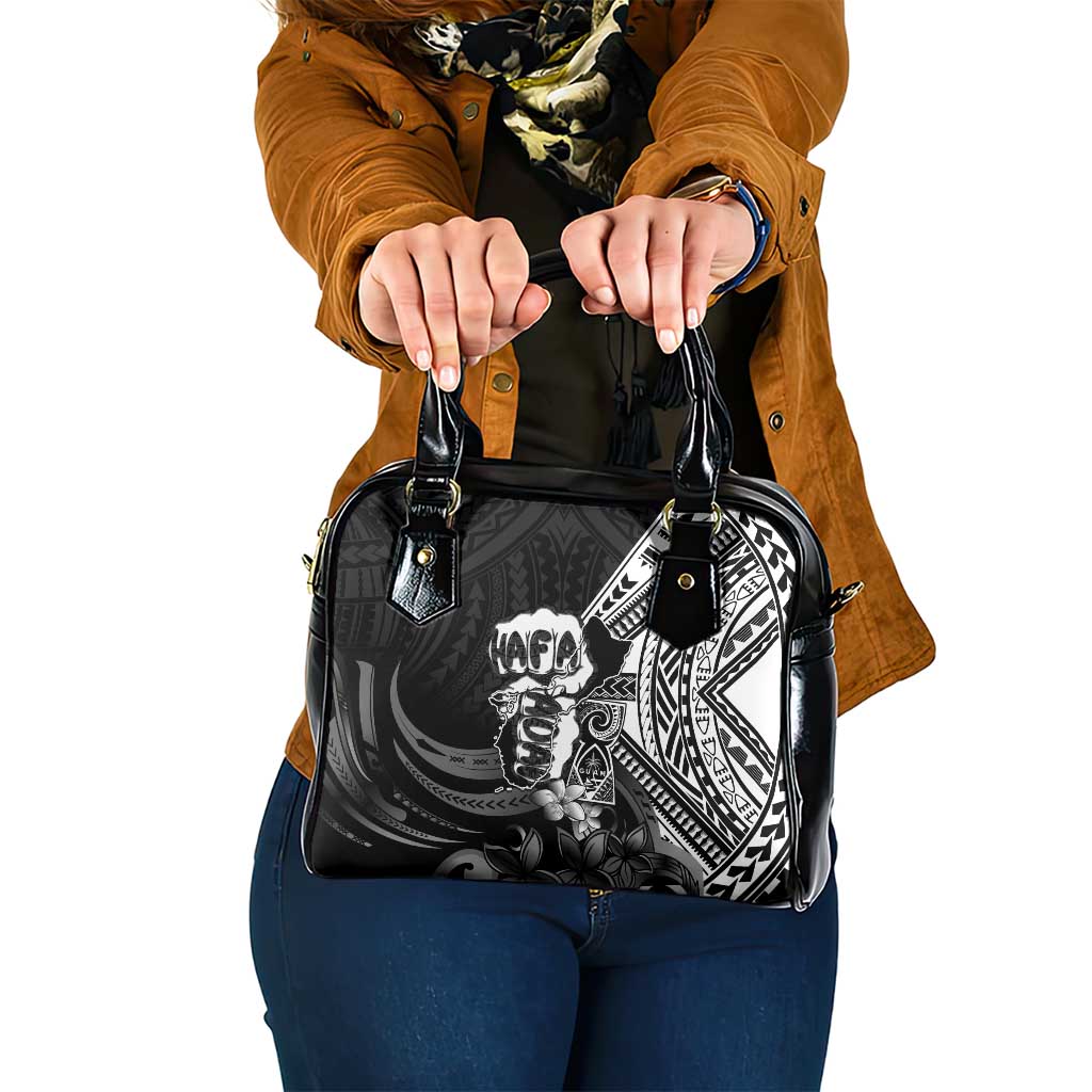 Hafa Adai Guam Discovery Day Shoulder Handbag Chamorro Latte Stone Hand Black Version