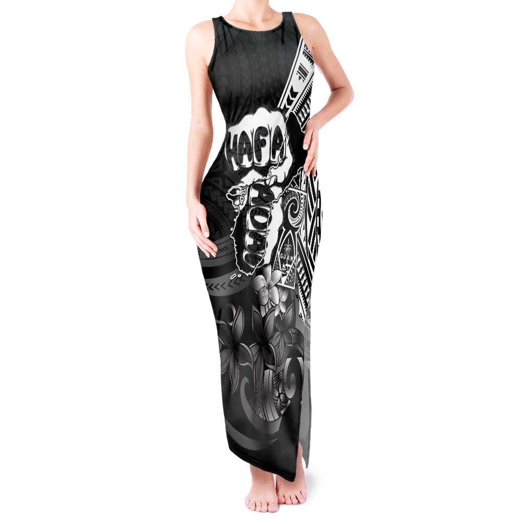 Hafa Adai Guam Discovery Day Tank Maxi Dress Chamorro Latte Stone Hand Black Version LT14 Women Black - Polynesian Pride