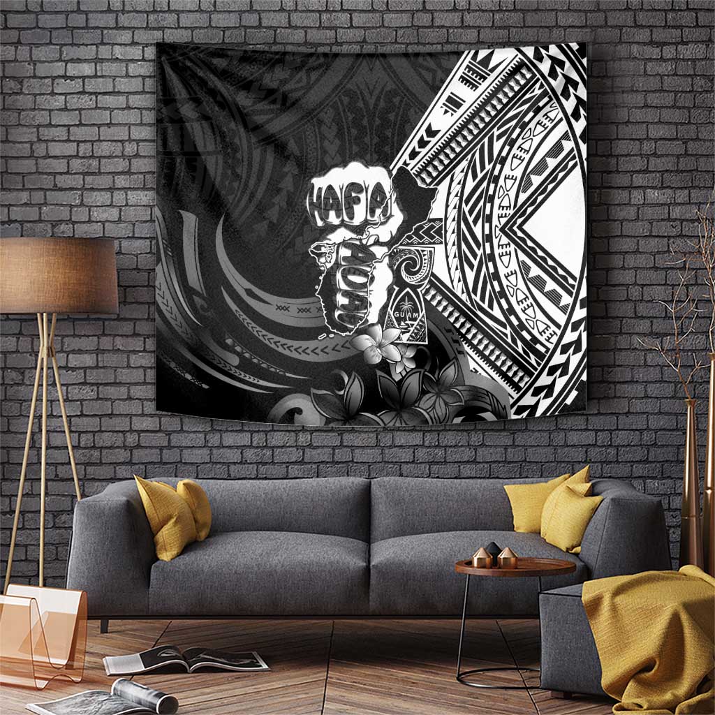 Hafa Adai Guam Discovery Day Tapestry Chamorro Latte Stone Hand Black Version LT14 Black - Polynesian Pride