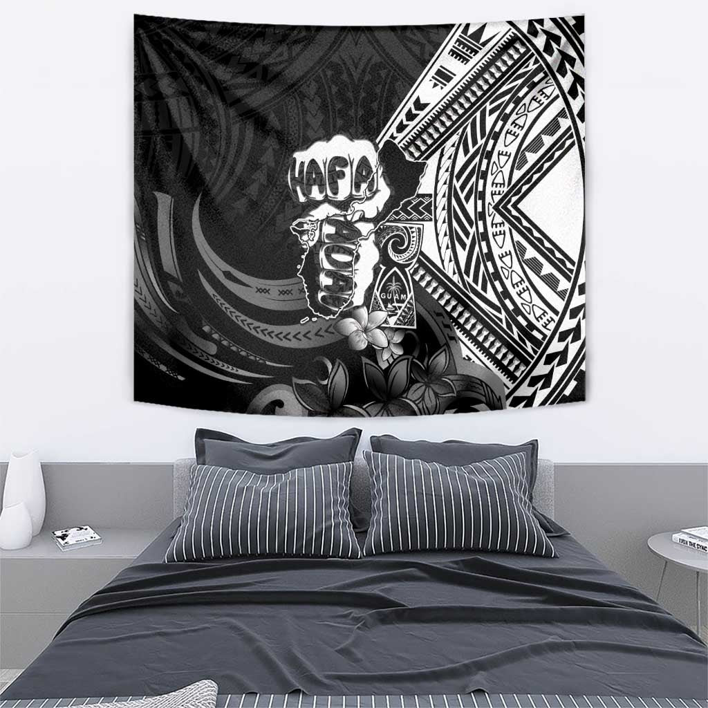 Hafa Adai Guam Discovery Day Tapestry Chamorro Latte Stone Hand Black Version LT14 - Polynesian Pride