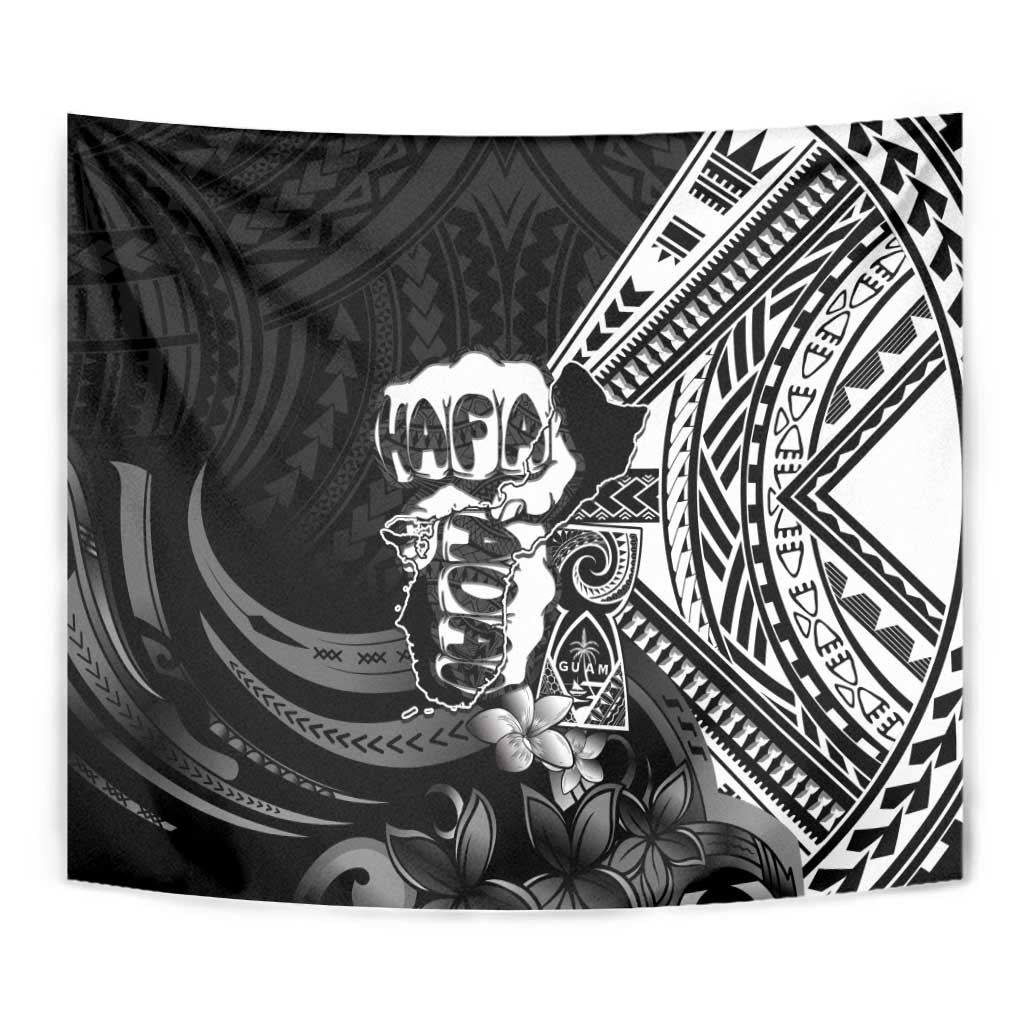Hafa Adai Guam Discovery Day Tapestry Chamorro Latte Stone Hand Black Version LT14 - Polynesian Pride