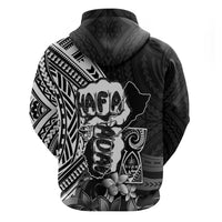 Hafa Adai Guam Discovery Day Zip Hoodie Chamorro Latte Stone Hand Black Version LT14 - Polynesian Pride