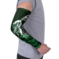 Hafa Adai Guam Discovery Day Arm Sleeves Chamorro Latte Stone Hand Green Version LT14 - Polynesian Pride