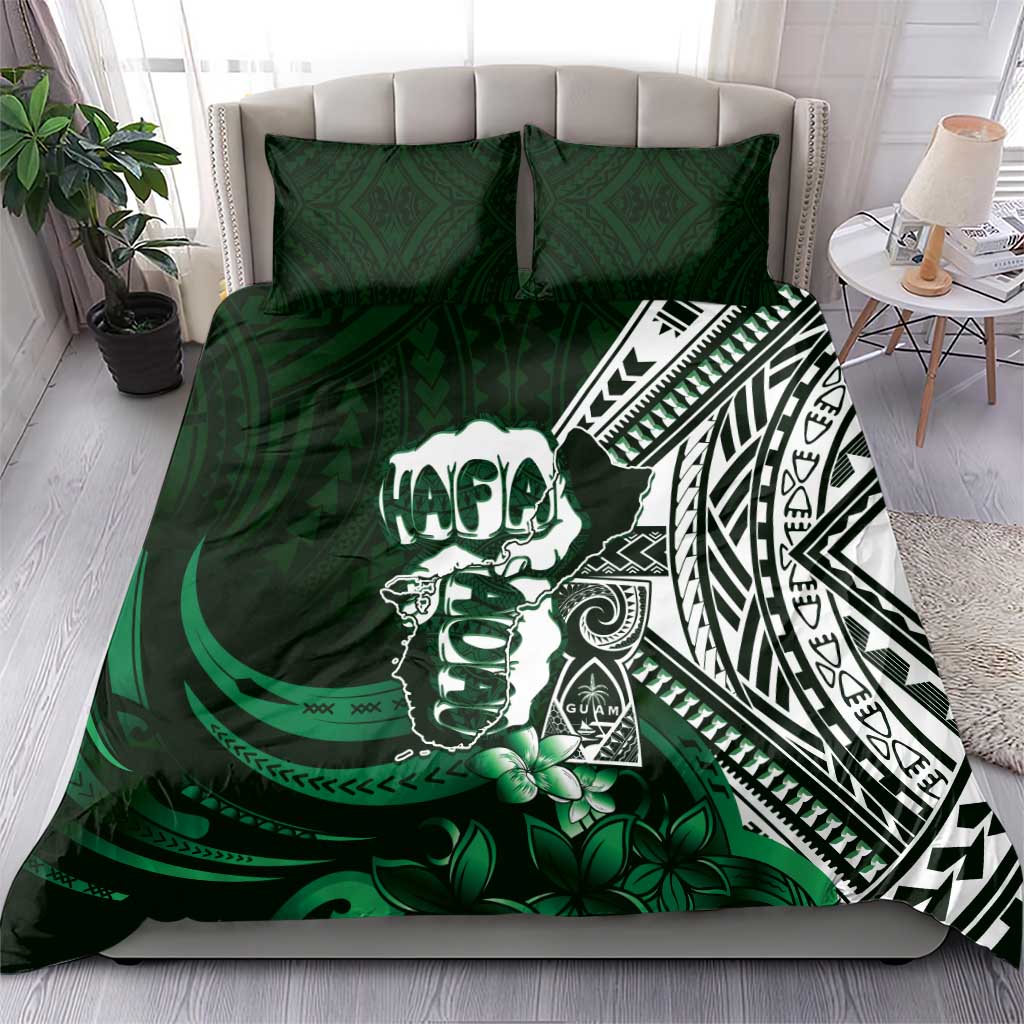 Hafa Adai Guam Discovery Day Bedding Set Chamorro Latte Stone Hand Green Version LT14 - Polynesian Pride