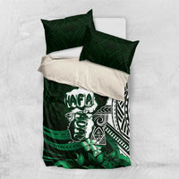 Hafa Adai Guam Discovery Day Bedding Set Chamorro Latte Stone Hand Green Version LT14 US Twin 172cm x 218cm Green - Polynesian Pride
