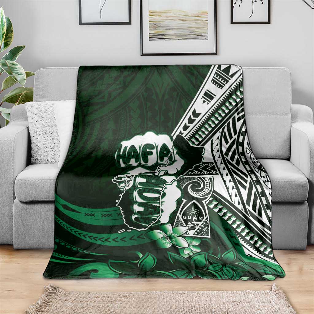 Hafa Adai Guam Discovery Day Blanket Chamorro Latte Stone Hand Green Version LT14 - Polynesian Pride
