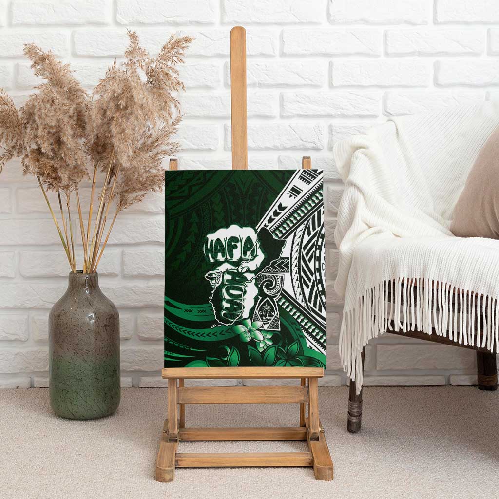 Hafa Adai Guam Discovery Day Canvas Wall Art Chamorro Latte Stone Hand Green Version