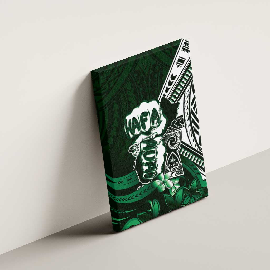 Hafa Adai Guam Discovery Day Canvas Wall Art Chamorro Latte Stone Hand Green Version