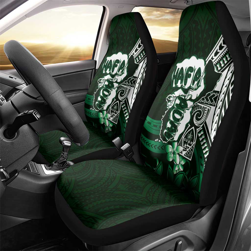 Hafa Adai Guam Discovery Day Car Seat Cover Chamorro Latte Stone Hand Green Version LT14 - Polynesian Pride