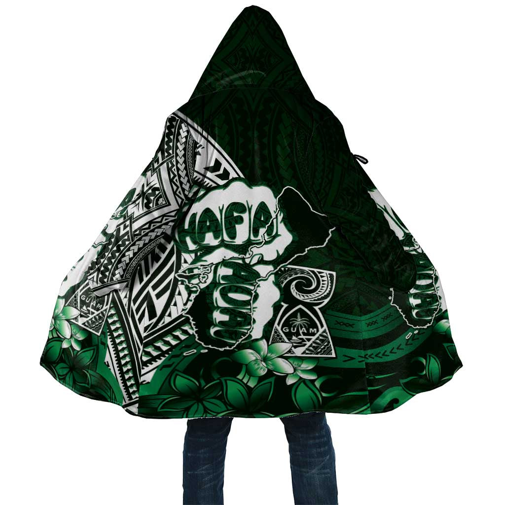 Hafa Adai Guam Discovery Day Cloak Chamorro Latte Stone Hand Green Version LT14 Unisex Green - Polynesian Pride
