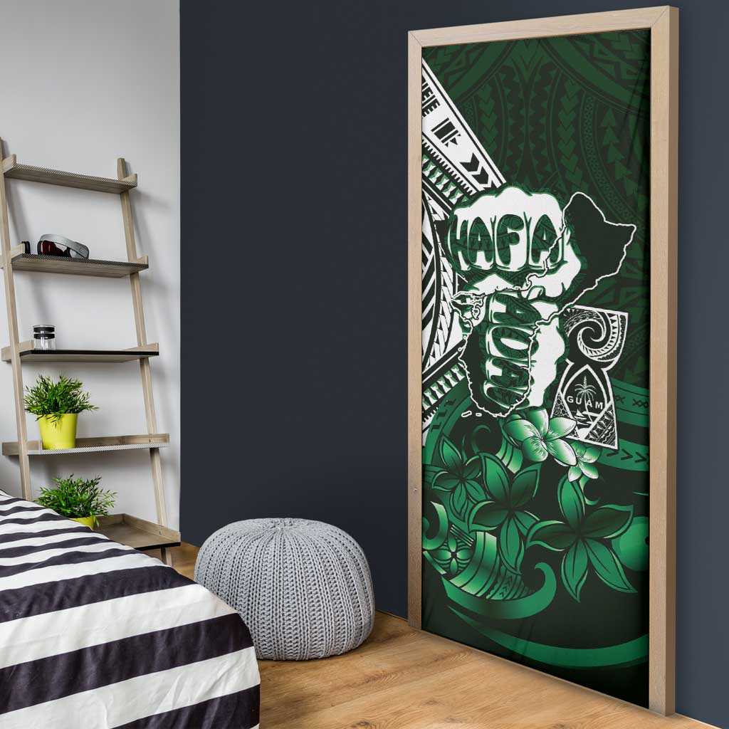 Hafa Adai Guam Discovery Day Door Cover Chamorro Latte Stone Hand Green Version LT14 - Polynesian Pride