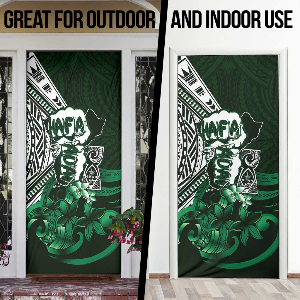 Hafa Adai Guam Discovery Day Door Cover Chamorro Latte Stone Hand Green Version LT14 - Polynesian Pride