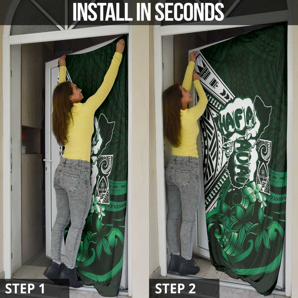 Hafa Adai Guam Discovery Day Door Cover Chamorro Latte Stone Hand Green Version LT14 - Polynesian Pride