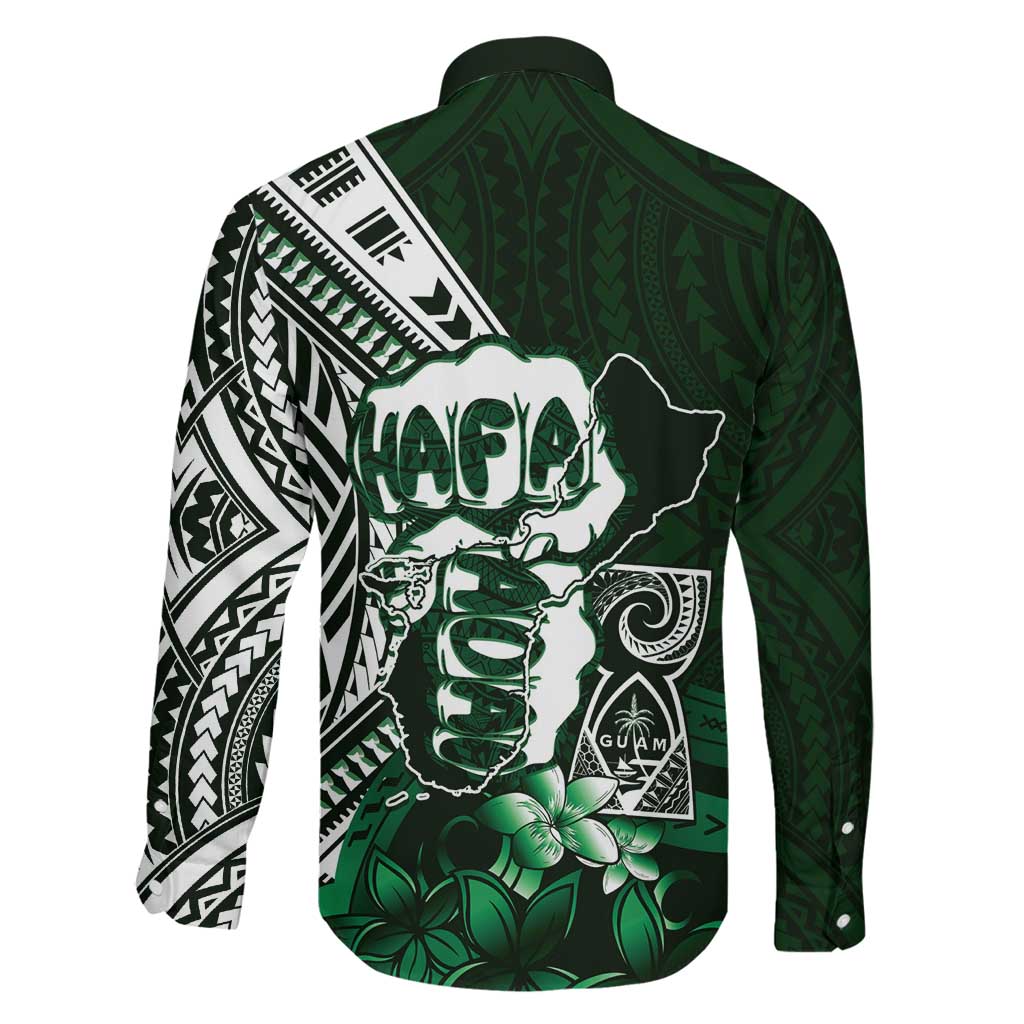 Hafa Adai Guam Discovery Day Family Matching Short Sleeve Bodycon Dress and Hawaiian Shirt Chamorro Latte Stone Hand Green Version LT14 - Polynesian Pride