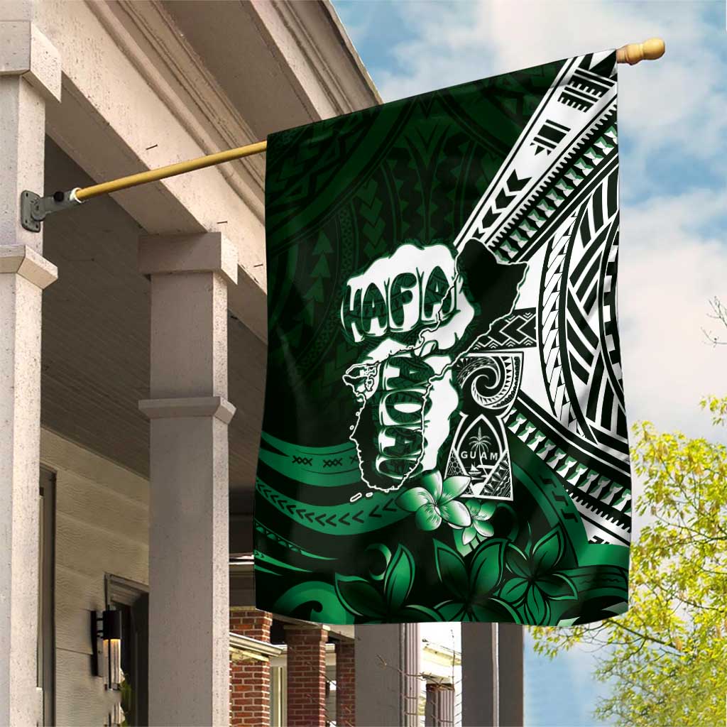 Hafa Adai Guam Discovery Day Garden Flag Chamorro Latte Stone Hand Green Version LT14 House Flag Green - Polynesian Pride