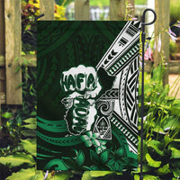 Hafa Adai Guam Discovery Day Garden Flag Chamorro Latte Stone Hand Green Version LT14 Garden Flag Green - Polynesian Pride