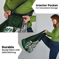 Hafa Adai Guam Discovery Day Grocery Bag Chamorro Latte Stone Hand Green Version