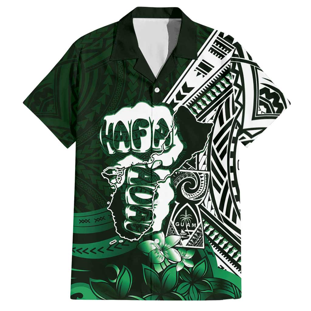 Hafa Adai Guam Discovery Day Hawaiian Shirt Chamorro Latte Stone Hand Green Version LT14 Green - Polynesian Pride