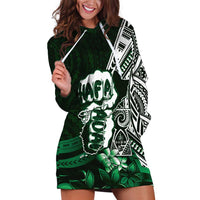 Hafa Adai Guam Discovery Day Hoodie Dress Chamorro Latte Stone Hand Green Version