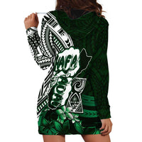 Hafa Adai Guam Discovery Day Hoodie Dress Chamorro Latte Stone Hand Green Version