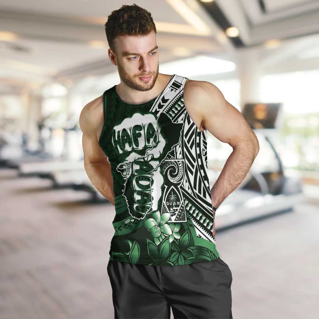 Hafa Adai Guam Discovery Day Men Tank Top Chamorro Latte Stone Hand Green Version