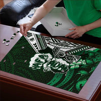 Hafa Adai Guam Discovery Day Puzzle Chamorro Latte Stone Hand Green Version