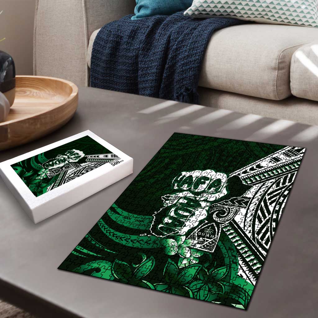 Hafa Adai Guam Discovery Day Puzzle Chamorro Latte Stone Hand Green Version