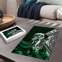 Hafa Adai Guam Discovery Day Puzzle Chamorro Latte Stone Hand Green Version