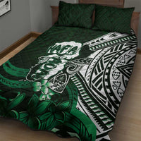 Hafa Adai Guam Discovery Day Quilt Bed Set Chamorro Latte Stone Hand Green Version