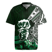 Hafa Adai Guam Discovery Day Rugby Jersey Chamorro Latte Stone Hand Green Version LT14 Green - Polynesian Pride