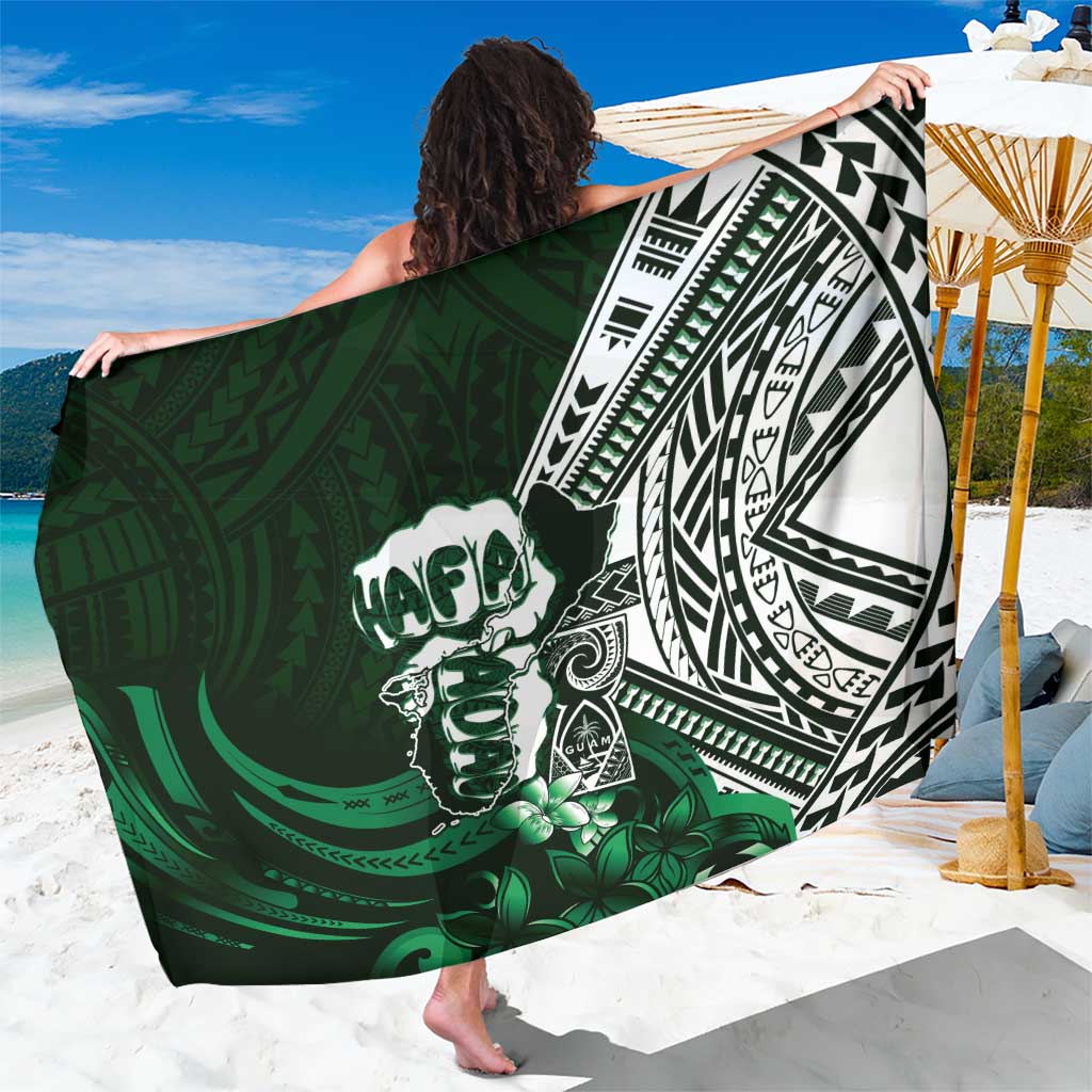 Hafa Adai Guam Discovery Day Sarong Chamorro Latte Stone Hand Green Version LT14 One Size 44 x 66 inches Green - Polynesian Pride