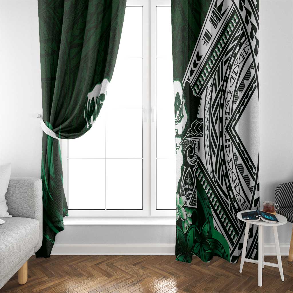 Hafa Adai Guam Discovery Day Window Curtain Chamorro Latte Stone Hand Green Version LT14 - Polynesian Pride
