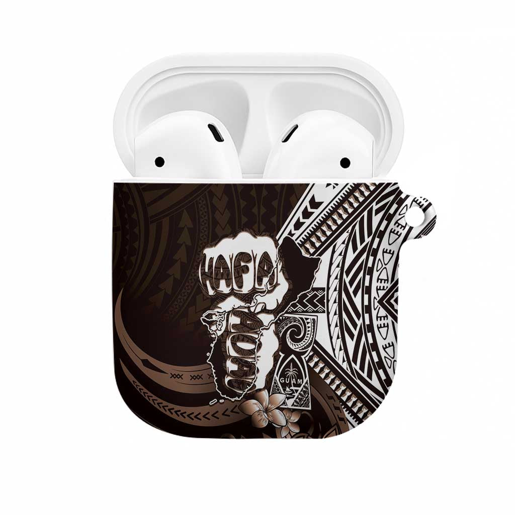 Hafa Adai Guam Discovery Day AirPods Case Chamorro Latte Stone Hand Brown Version