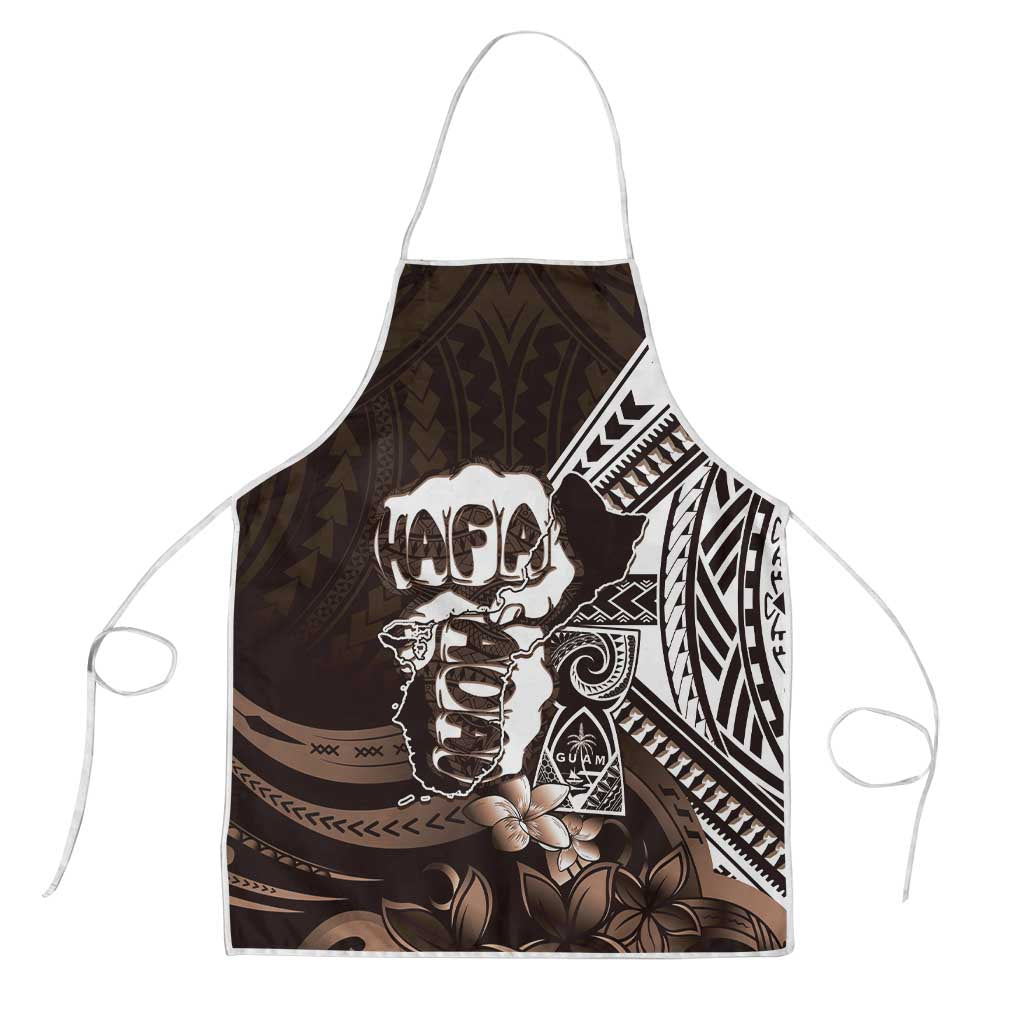 Hafa Adai Guam Discovery Day Apron Chamorro Latte Stone Hand Brown Version LT14 Brown - Polynesian Pride
