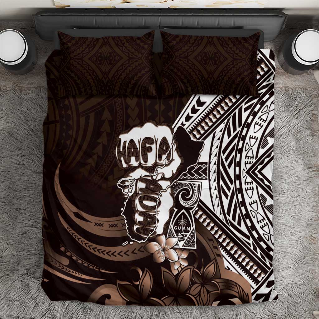 Hafa Adai Guam Discovery Day Bedding Set Chamorro Latte Stone Hand Brown Version LT14 Brown - Polynesian Pride