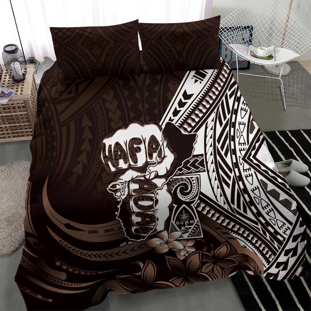 Hafa Adai Guam Discovery Day Bedding Set Chamorro Latte Stone Hand Brown Version LT14 - Polynesian Pride