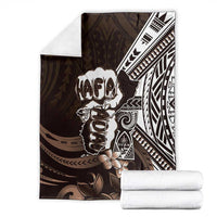 Hafa Adai Guam Discovery Day Blanket Chamorro Latte Stone Hand Brown Version